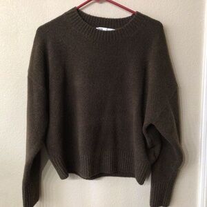 Zara Brown Crew Neck Sweater